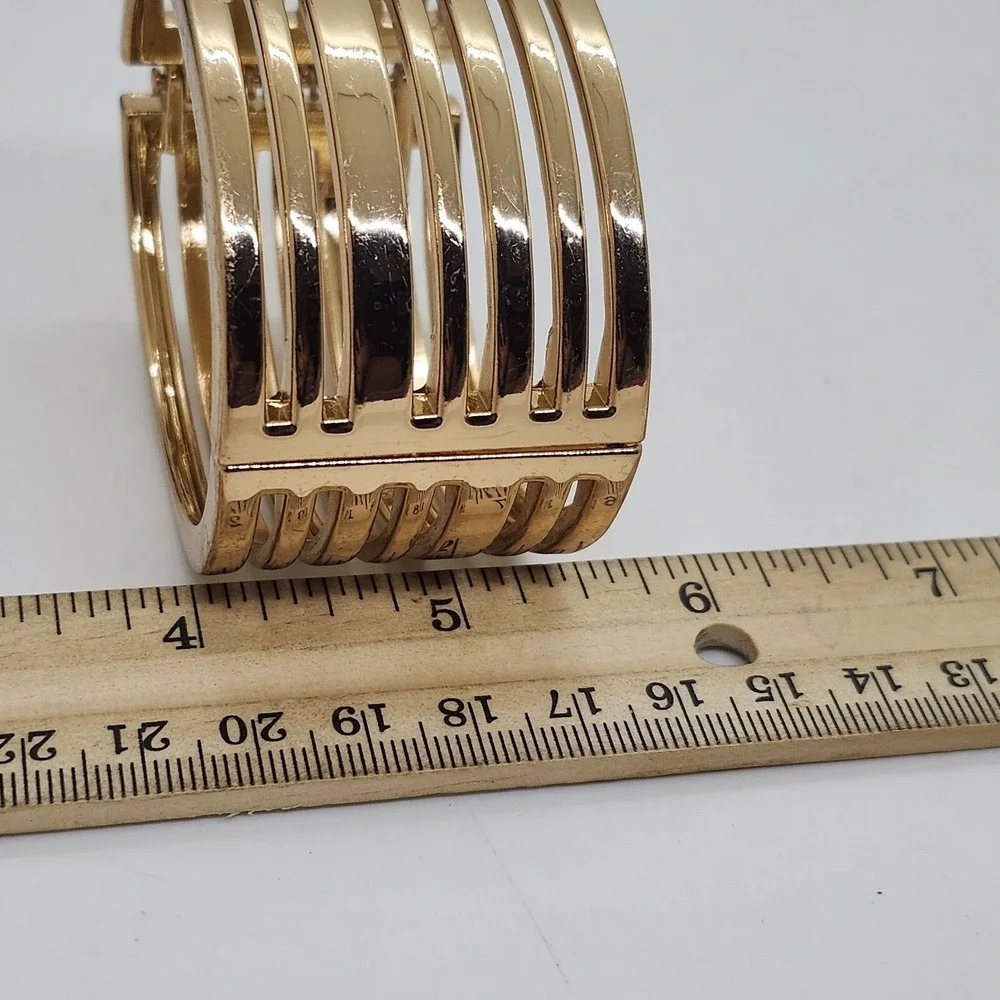 Multi-Layered Gold Tone Cuff Bangle Bracelet‎